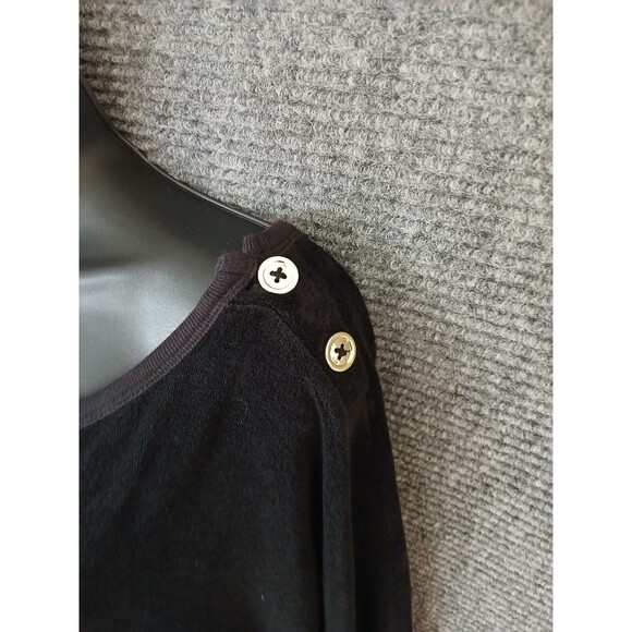 Juicy Couture Jumpsuit Vintage Y2K Black Terrycloth 3/4 Sleeve Women's Size M - Picture 3 of 10